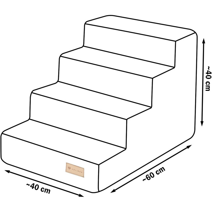 Сходинка для собак Velinda з 4 сходинками, для котів, для домашніх тварин, допомога у підйомі, з пінопласту (колір: кремовий)