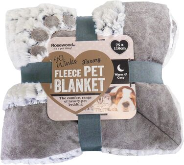 Ліжко для собак Rosewood з флісовою підкладкою, сіре, 64 x 64 x 20 см