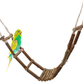 Ручна драбинка для хвилястих папуг Vogelgaleria, 80 см, з натурального дерева, для клітки, підвісна міст-драбина