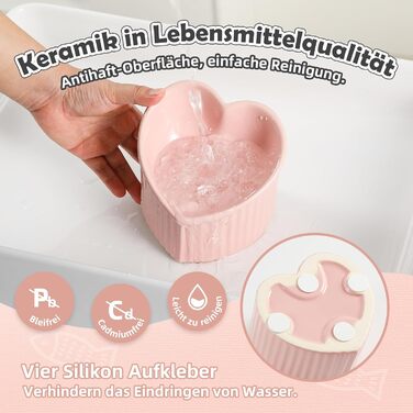 Набір мисок для котів Katzennapf Set: керамічні, підняті, з антиковзною підкладкою, зелені та темно-зелені (рожеві та білі)