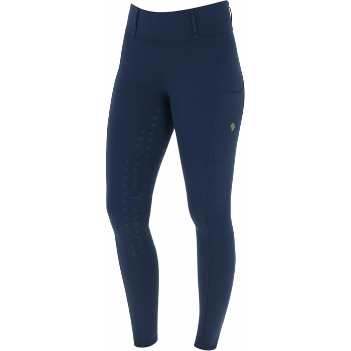 Легінси для верхової їзди Covalliero з повним силіконовим покриттям | Теплі, дихаючі та еластичні штани для верхової їзди з 2 кишенями для телефону | Осінньо-зимові штани для верхової їзди | Різноманітні кольори та розміри (34-36, Темно-синій)