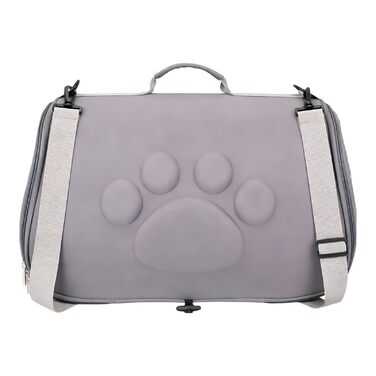 Трансформер для кота | Сумка-переноска для кота з плечовим ременем для прогулянок | Складна переноска для кота для подорожей, до ветеринара, міста, рюкзак, похід, кемпінг, сірий L