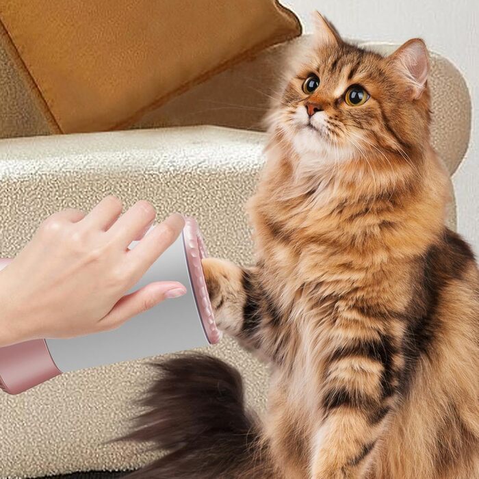 Автоматичний мийчик лап для собак | Автоматична машина для миття лап, USB-зарядка, аксесуари для догляду за тваринами, електричний мийчик лап для собак (білий / рожевий)