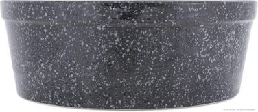 Велика керамічна миска для собак 3,8 л, 28x11 см, сіра гранітна, важка, для корму і води