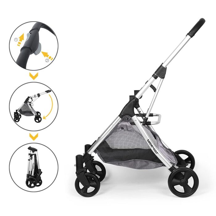 Візок для собак та котів з функцією складання - сірий, 73 x 55 x 100 см, до 15 кг