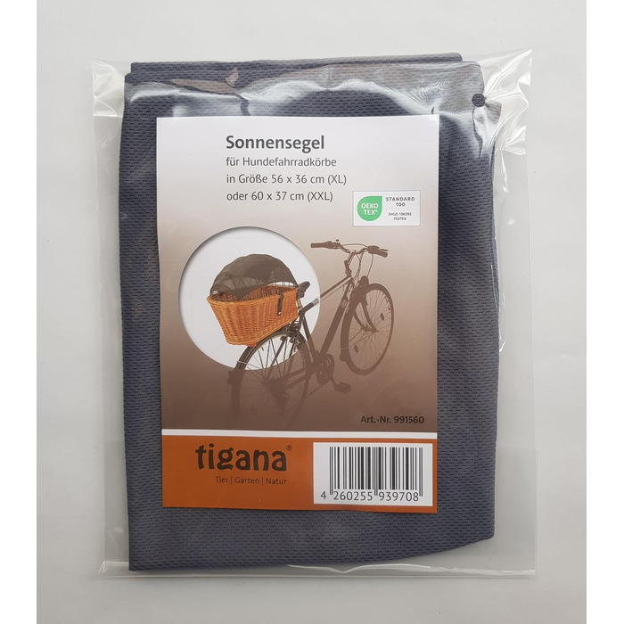 Сонцезахисний тент для велосипедного кошика для собак Tigana – захист від сонця UV 40+, екологічний, дихаючий, мікрофібра, легко встановлюється, легкий та компактний
