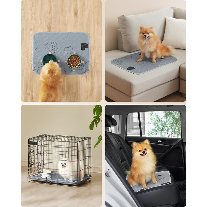 Підстилка для собак Feandrea, 2 шт. в наборі, XXXL, 183 x 183 см, сіра, витривала, нековзна, супер вбираюча, для собак