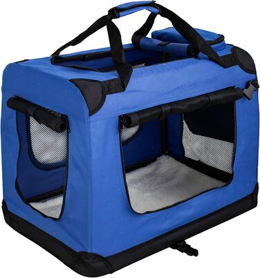 Транспортна переноска для собак та котів Petigi (M, 60x42x45 см, блакитна) - переноска-ліжко для авто
