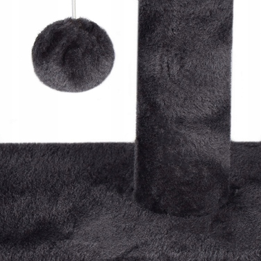 Високий кігтеточка-комплекс для котів Springos, сірий, 4 рівні, сизаль, 61-100 см