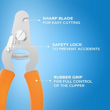 Набір для стрижки кігтів Wahl для котів та собак, професійний, з безпечним замиканням, неслизькі ручки, гострі леза, оранжевий