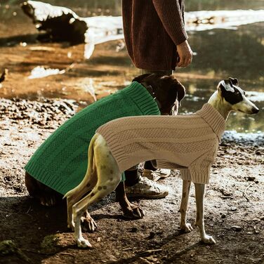 Теплий в'язаний пуловер Queenmore для великих собак (Французький бульдог, Бульдог, Віндгорн, Коргі) - Колір: Коричневий, Розмір: L