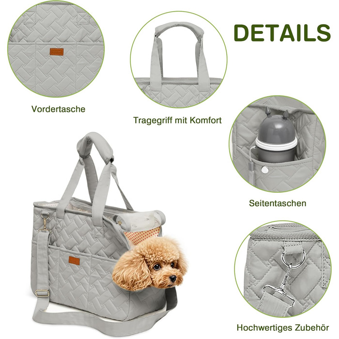 Транспортна переноска для котів та маленьких собак ALLSOPETS, зручна переноска для подорожей, переноска для цуценят з регульованим поводом (Сіра зірка, S)