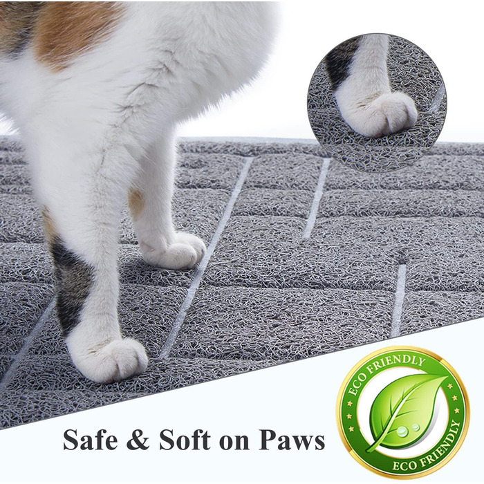 Килимок для котячого туалету VIVAGLORY, 90x60 см, сірий - миється, для збору наповнювача