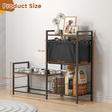 Підвищений миска для собак Bikoney з місцем для зберігання – годівниця та поїлка з кошиком для іграшок, шафка-годонавча для маленьких, середніх та великих собак, органайзер для аксесуарів для тварин