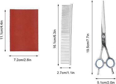 Набір професійних ножиць для грумінгу собак – набір з ножицями, гребінцем, тканиною, етикеткою та чохлом. Для догляду за собаками вдома
