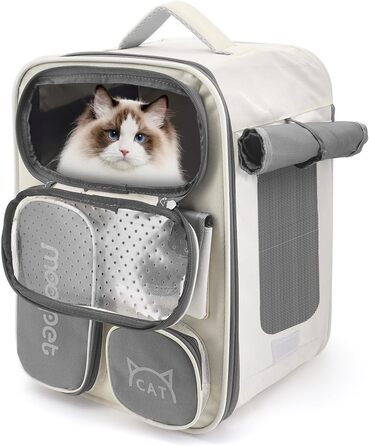 Рюкзак для кота та маленьких собак з вентиляцією, безпечною лінійкою та килимком для тварин