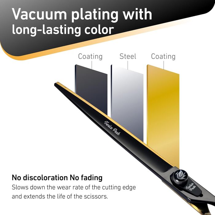 Професійна фен для собак Fenice Peak 20,3 см: чорна шерсть, ергономічна ручка, 440C сталь, 8 дюймів