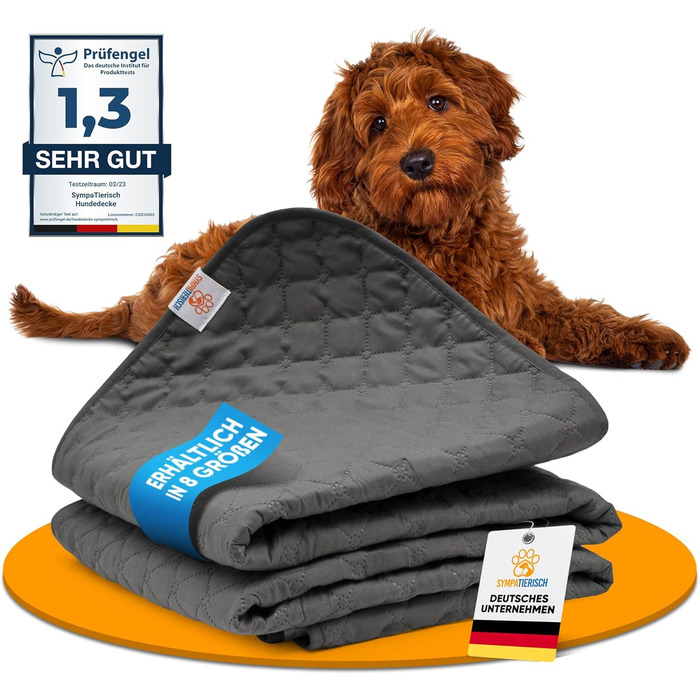 Водонепроникний килимок для собак - міцний захист дивану - великий килимок з неслизьким покриттям для собак та котів - придатний для прання в пральній машині - 175 x 75 см - сірий