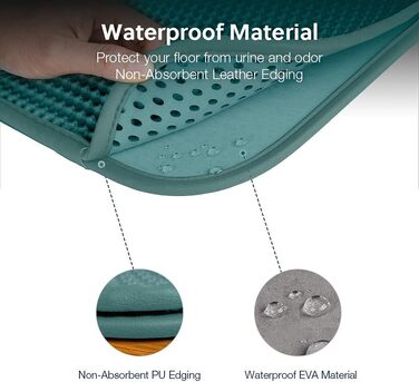 Килимок для котячого туалету WePet, лоток для котячого туалету - середній розмір, стільникова структура, двошаровий килимок, без фталатів, захист від сечі, водонепроникний, легко чиститься, контролює розсипання наповнювача, 61 x 38.1 см, Бежевий