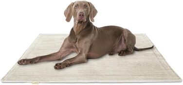 Лежанка для собак Knuffelwuff Timor 80x60 см - м'яка та зручна, з cord тканини, для великих, середніх та маленьких собак, бежева