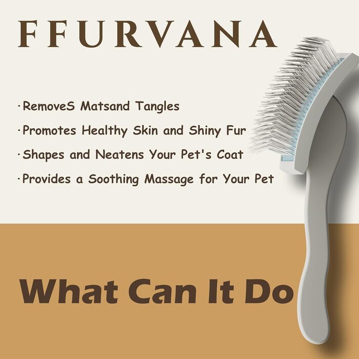 Професійна щітка для грумінгу домашніх тварин Robuste | Для довгошерстих та кучерявих собак та котів (кремово-білий)