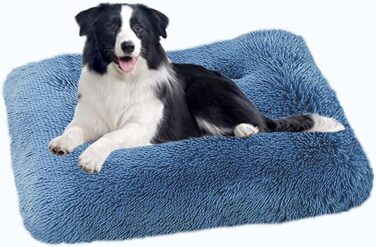 М'яке собаче ліжко SOAI XXL: ортопедичне, велике, для собак та котів (94x63 см, блакитне)