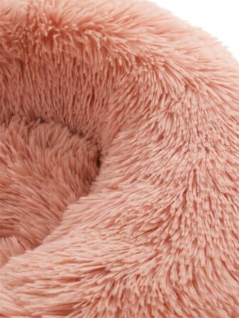 М'яке ліжко для собак та котів у вигляді пончика, кругленьке, 58 см, рожеве