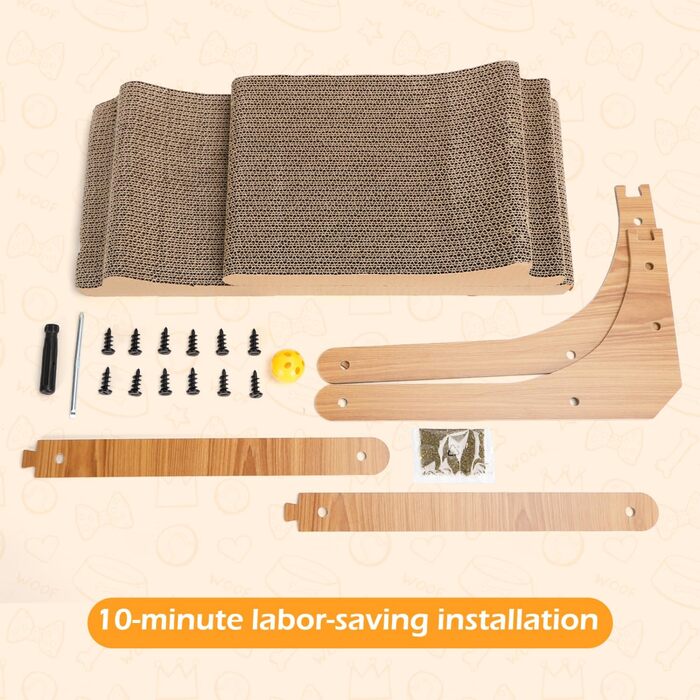 Котячий будиночок-кіготь Nobleza: кутовий, 60 см, з іграшкою, з гофрокартону