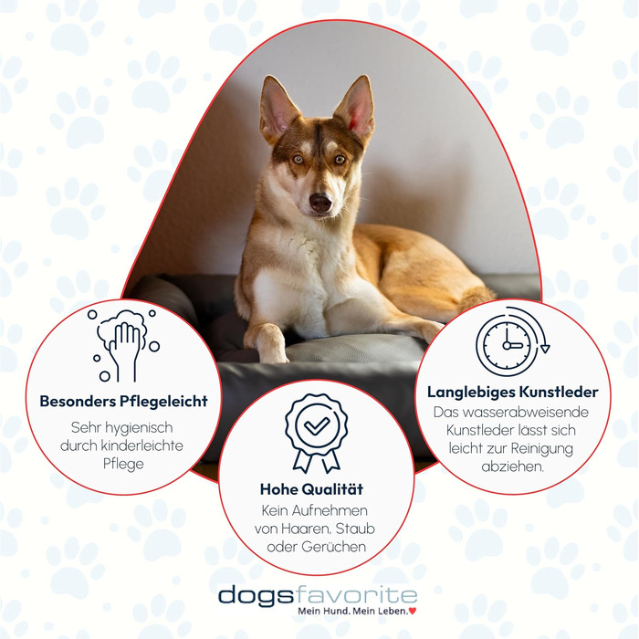 Ортопедична подушка-ліжко для собак M, 100 x 75 см, чорна, з штучної шкіри