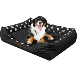 Ліжко для собак DOGGY, подушка для міні-собаки, чорне, 67x54 см, легке очищення, високі борти