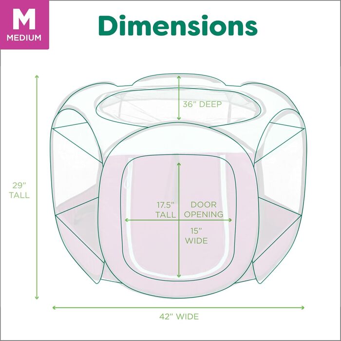 Furhaven Зручне переносне вольєр для собак та котів, розкладний, з блискавкою, L (фіолетовий, середній)