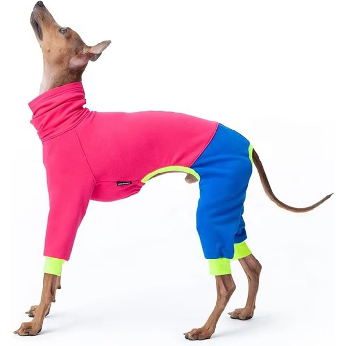 Легкий італійський пуловер для грейхаундів, одяг для віппетов з ніжками, вітрозахисний ролкраг для собак, флісовий комплект для грейхаундів, Lurcher (рожевий, 4XL) 4XL рожевий