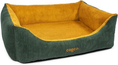 Крісло-лежанка для собак CopcoPet, зелено-жовте, 70x55 см, для маленьких собак, з неслизьким дном, захищає суглоби