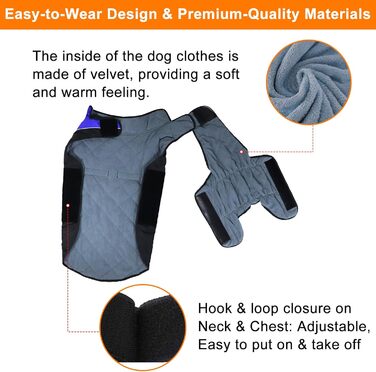 Зимова жилетка для собак - тепла жилетка для собак, курка для собак, теплий одяг для домашніх тварин, для лижного спорту, без рукавів, з бавовни, з підкладкою для цуценят, маленьких, середніх та великих собак (2XL (31.7+ KG | 60cm Neck Girth), Синій)