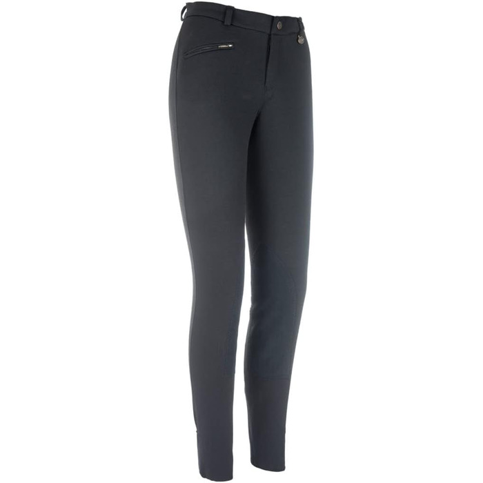 Дитячі штани для верхової їзди RL24 Winter - чорні, розмір 98-176 | З накладкою на коліна з синтетичної шкіри, дихаючі, теплі | Верхова екіпіровка для дітей