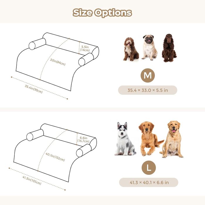 М'який лежак для собак та котів Avont знімний, великий, коричневий