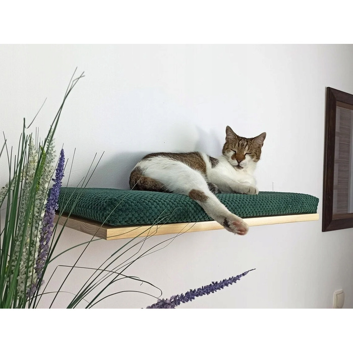 Настінна полиця для котів Cat's Atelier Cozy Nook, 60x37x6 см, натуральна
