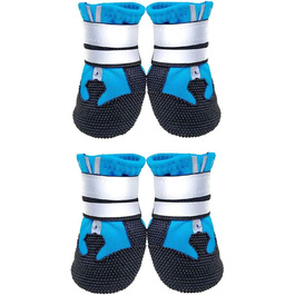 Водонепроникні чоботи для собак, 4 шт. - захист лап для малих, середніх та великих собак, блакитні та чорні