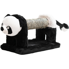 Дряпак для котів з сизалю та плюшу в формі панди, 56 x 18 x 18 см, чорний