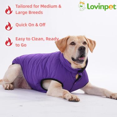 Зимова куртка для собак LovinPet, двостороння, розміри M, L, XL, з кнопками, пухова, вітронепроникна, снігонепроникна та водонепроникна, темно-зелена та сіра