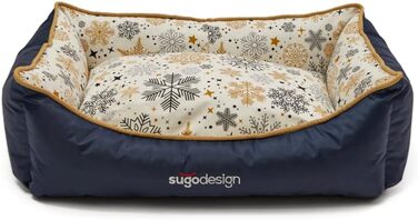 Водонепроникне ліжко для собак з бавовни та поліестеру - лежанка для собак з знімним подушкою - диванчик для собак з переносною сумкою - 7 різних мотивів - 3 розміри (S/M, X) (червоно-зелений, ) Різдво червоно-зелений (Різдво сіро-золотий, M)