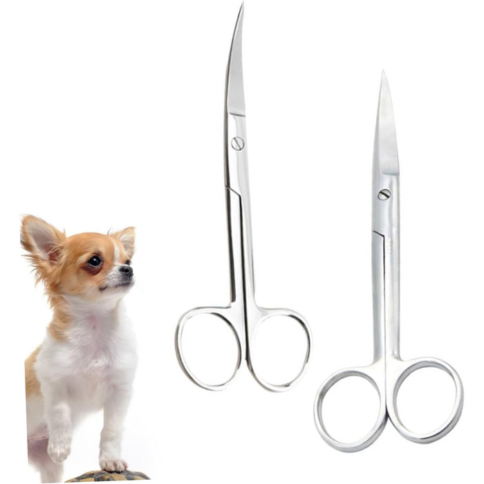 Професійна шерстьрізка для тварин DOITOOL: 2 шт. з нержавіючої сталі, пряма та вигнута насадки