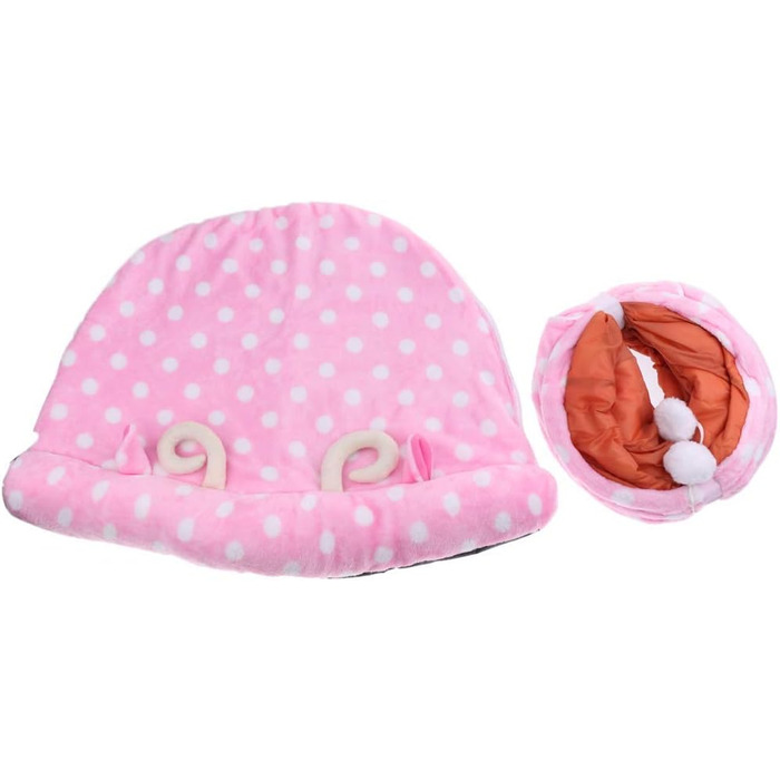 Тунель-ліжко для котів Tubayia, іграшка-тунель для котів, рожевий