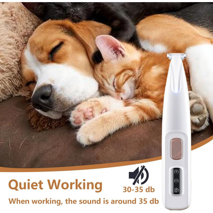 Триммер для догляду за лапами собак та котів з LED-підсвічуванням, USB-C, тихий, водонепроникний