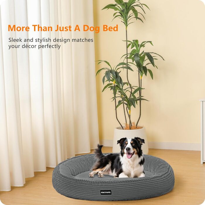 Кругле ліжко для собак середніх порід, котів. М'яке, зручне, знімний чохол, Ø 70 см, 80x80x20 см, сірий колір