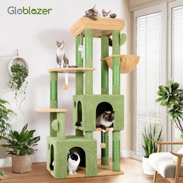 Драбина-будинок для котів Globlazer XL, 156 см, сірий, з будиночком та когтеточками