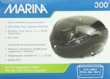 Marina 11118 компресор для акваріума 300, до 265 л, чорний