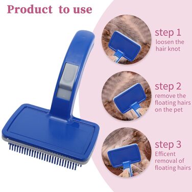 Щітка для собак та котів, грумінг для тварин, щітка для довгошерстих тварин, вичіска для собак та котів, 20x12 см, блакитна