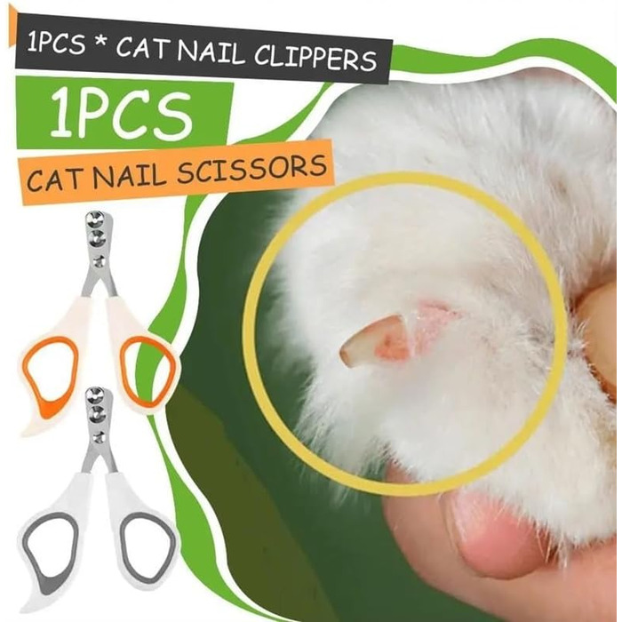 Триммер для кігтів котів з захистом, подвійний отвір, 5 шт. (білий)