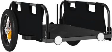 Причіп для велосипеда, вантажний, чорний, 122 x 53 x 33 см